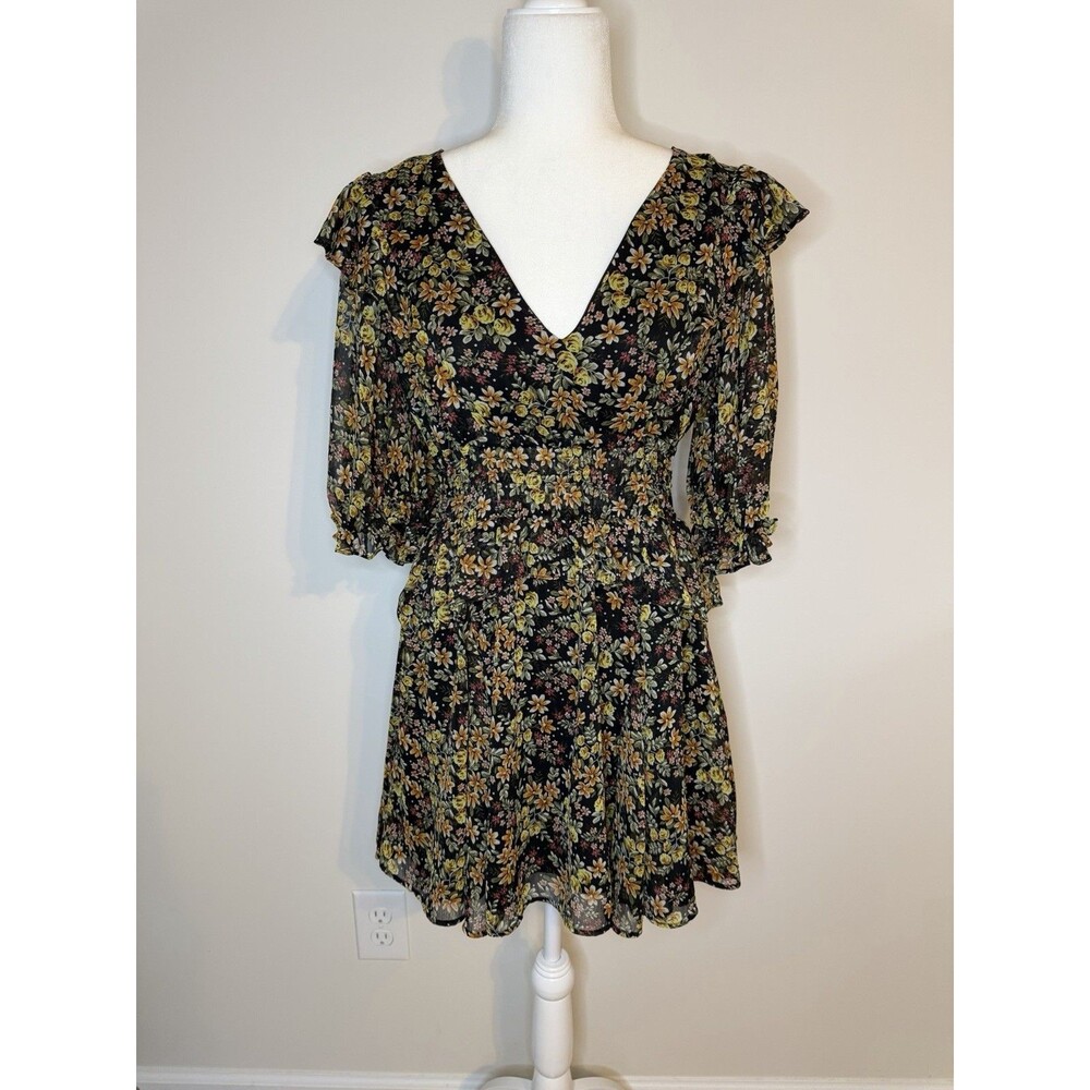 Topshop Floral Mini Dress 1/2 Sleeve  US Size 6